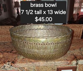 Large Decorative Brass Bowl