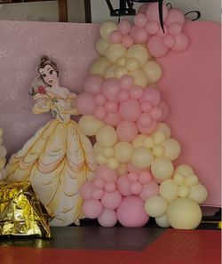 Life size princess belle party decor