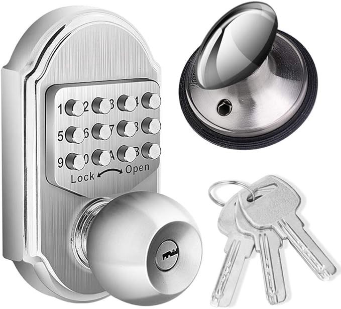 Keyless Entry Door Lock Deadbolt Keypad Sabbath Lock Stainless Steel 100% Mechanical Pass Code/Key No Risk of Low Power