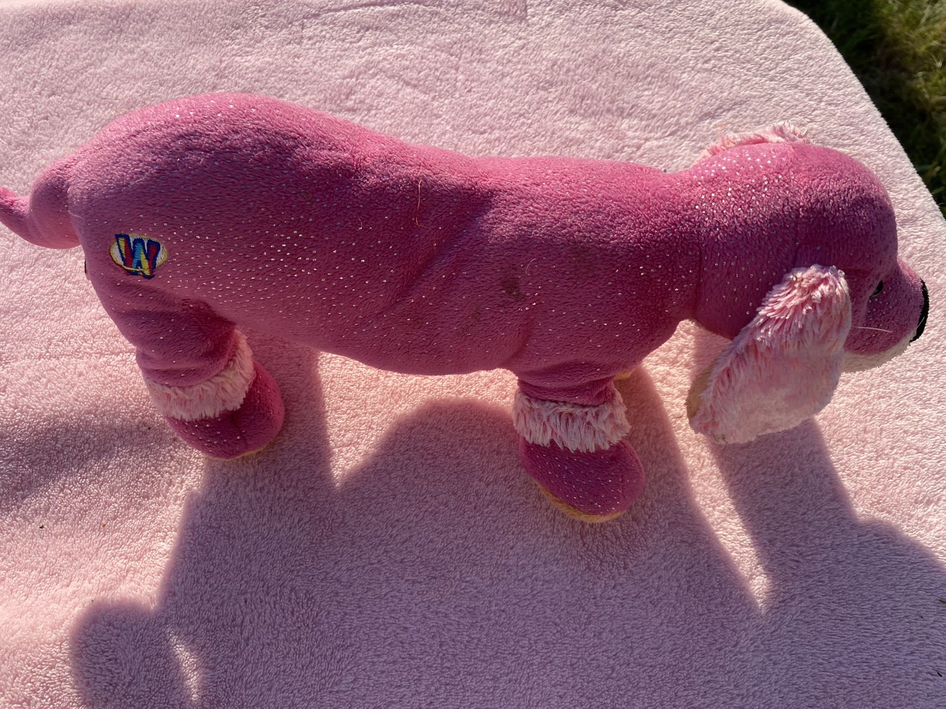 Ganz Webkinz Dazzle Dachshund Plush Sparkle Dog Hot Pink NO