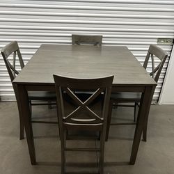 5-Piece Counter-Height Dining set With a Square Table and Four Chairs