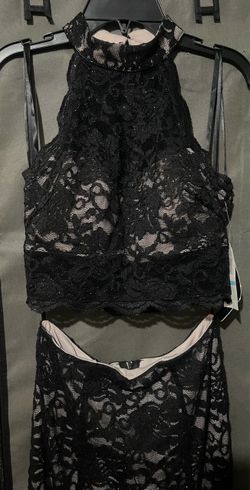 Black lace two-piece dress, Size S