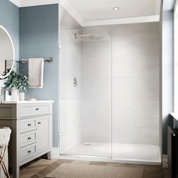 Shower Glass Panel, 30" W ×78" H Bathroom Shower Door in Polished Chrome Finish, 5/16"(8mm) Fixed Glass Shower Panel, Clear Tempered Frameless Shower 