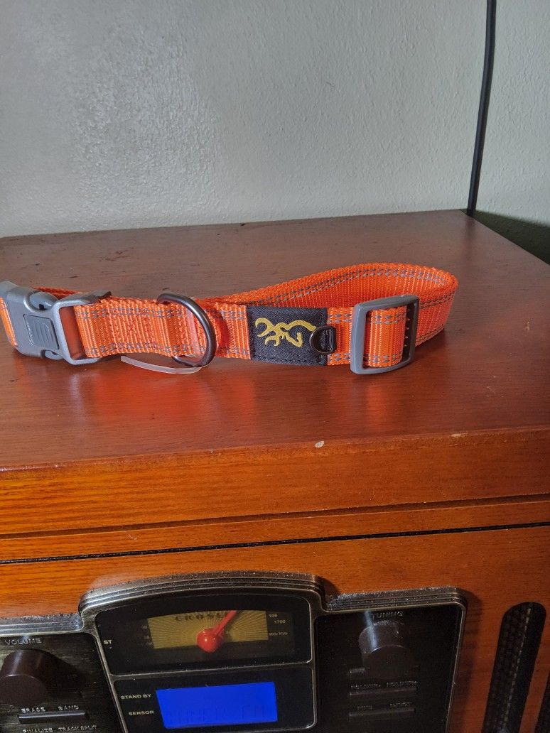 Browning Orange Reflective Dog Collar Large - Captain's Big Dog Safety Treasure