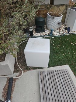 Patio furniture outdoor PE plastic cube ice bucket table lounge chairs side table