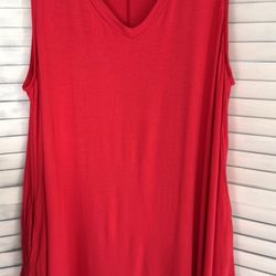 Red Sleeveless Dress, 3XL