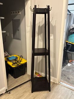 Wood coat rack  best offer used