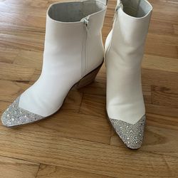 White Sparkly Ankle Boots - Size 7 