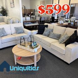 Sofa And Loveseat In Beige 