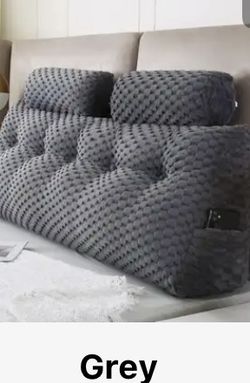 Grey Tufted king size headboard cushion