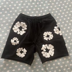 Denim Tears Black Puff Print Cotton Shorts