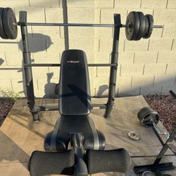 SA Gear Standard bench press, bar & weights 