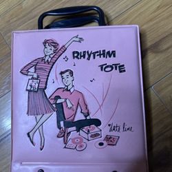 Vintage Pink “Rhythm Tote” 45 RPM Record Case – Mid-Century