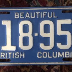 Vintage 1969 British Columbia plate