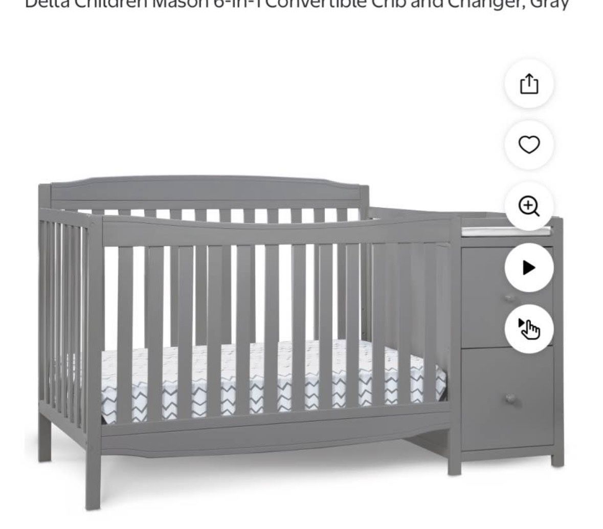 Baby crib with mattress