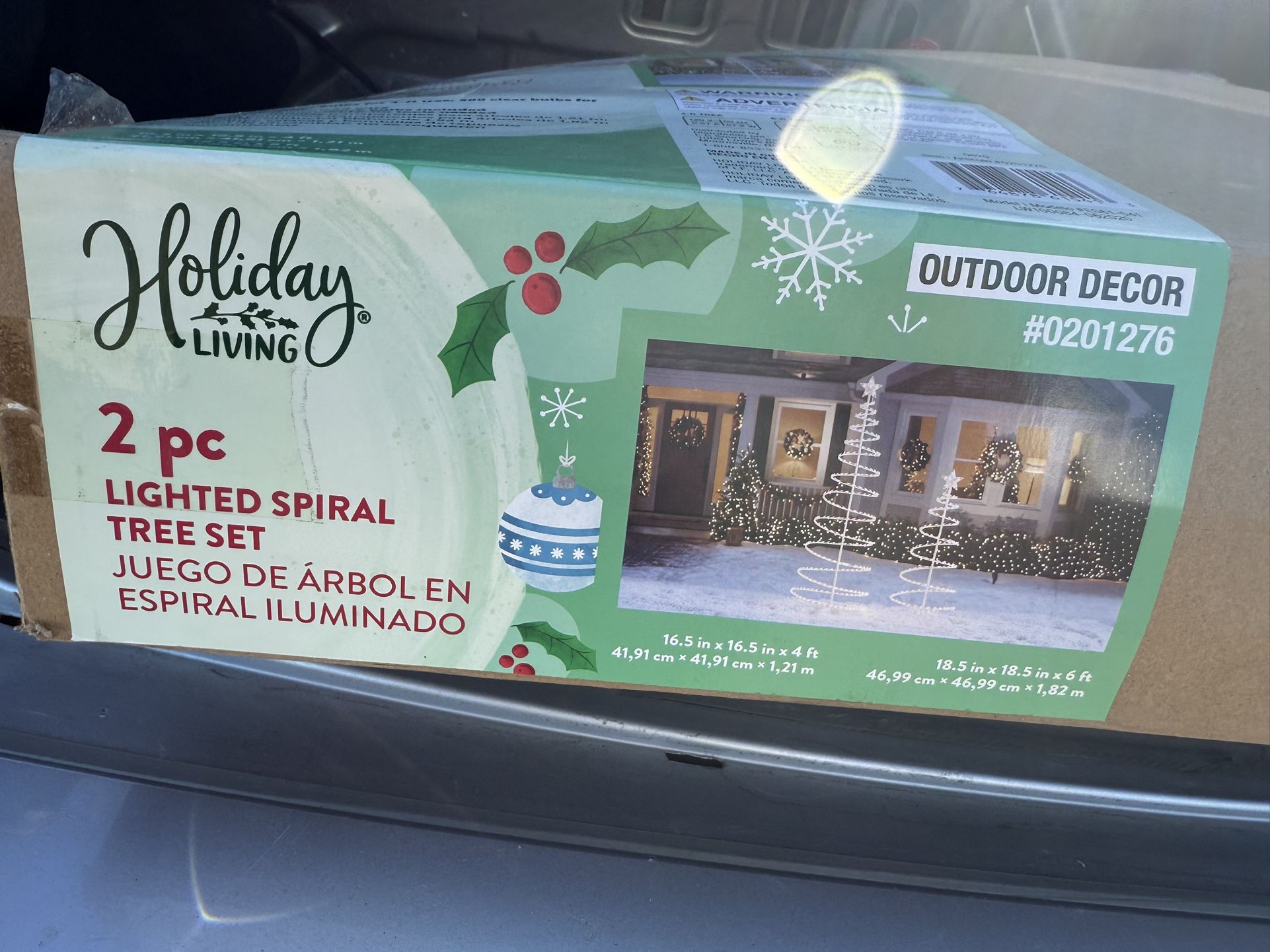 2pc Lighted Spiral Tree Set