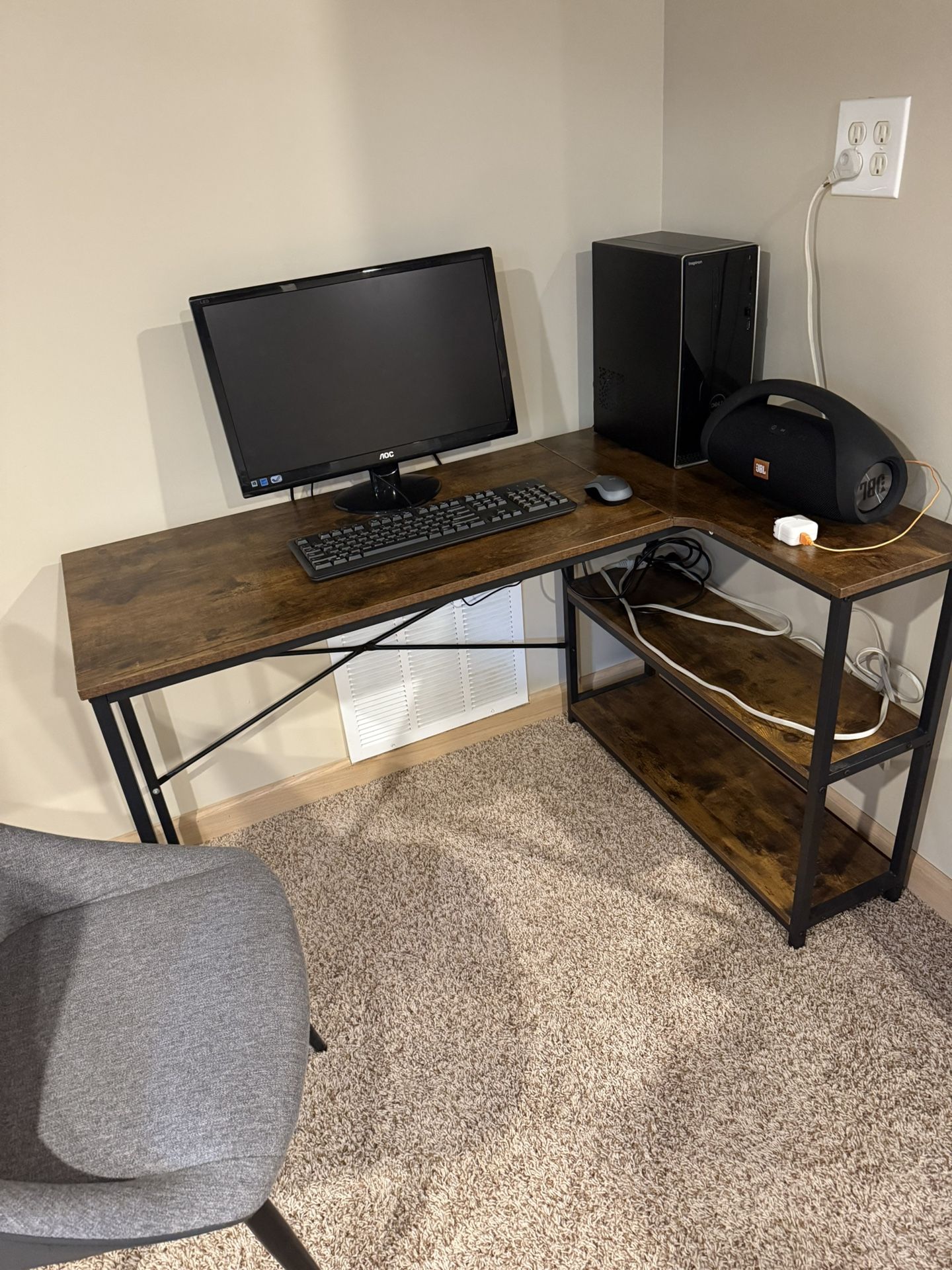 L-shape Desk And Chair