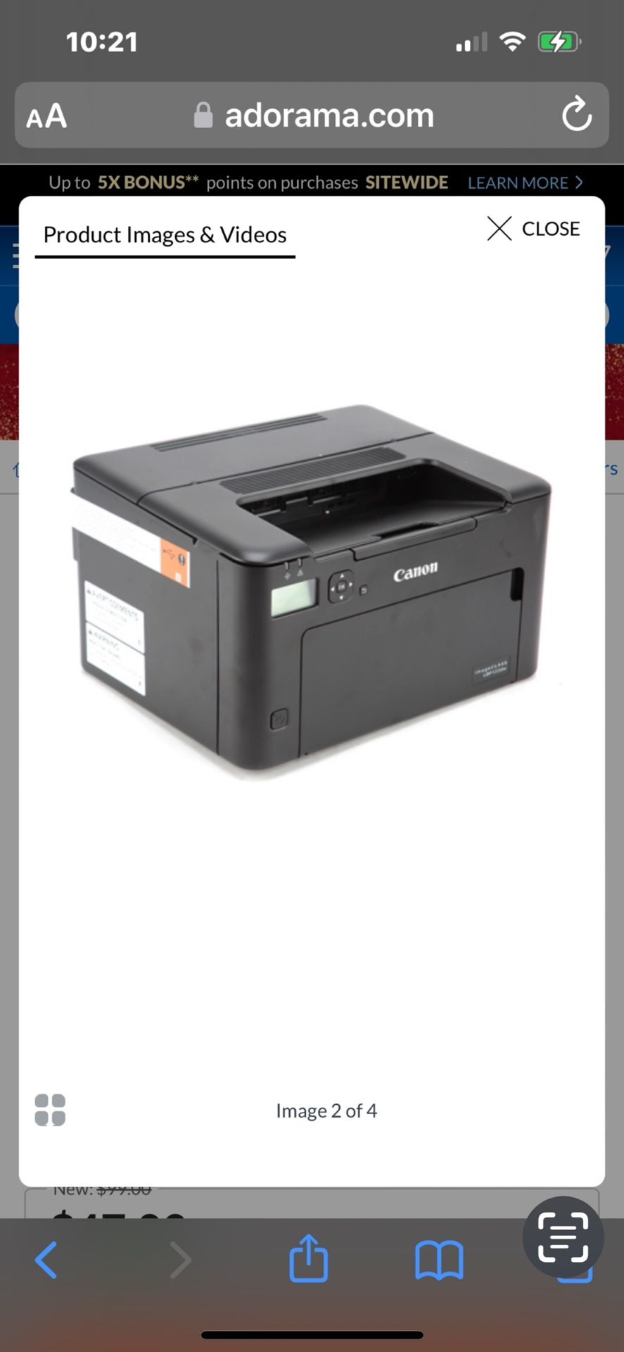 Used Canon imageCLASS LBP122dw Wireless Duplex Monochrome Laser Printer, Black Excellent