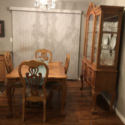 Dining Table and Chairs including Hutch
