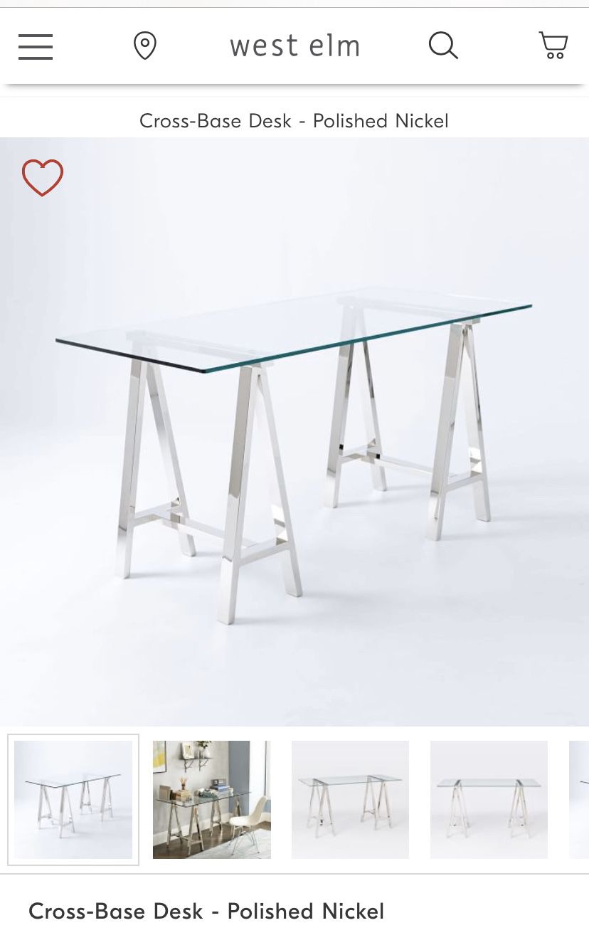 Desk with glass top