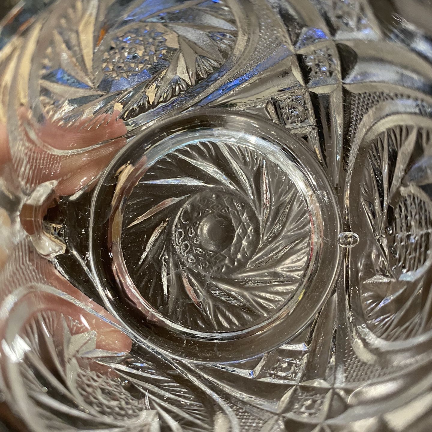 Antique Glass Punch Bowl Cups With Handles