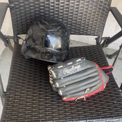 Helmet And Glove Baseball
