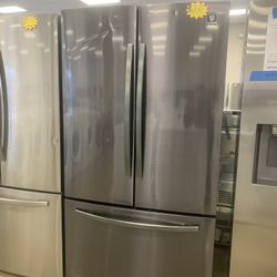 Samsung 36”French Door Refrigerators In Black Stainless Working Perfectly 4 Months Warranty 