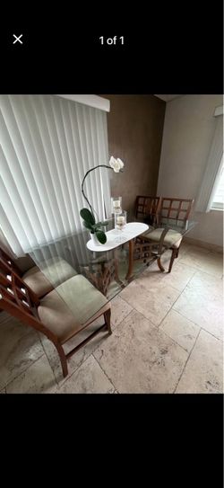 Glass Dining Table + 6 Chairs