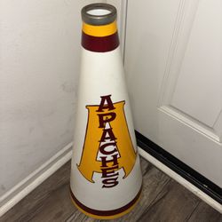Vintage Cheerleader Megaphone Apaches Heather 26" Large Memorabilia