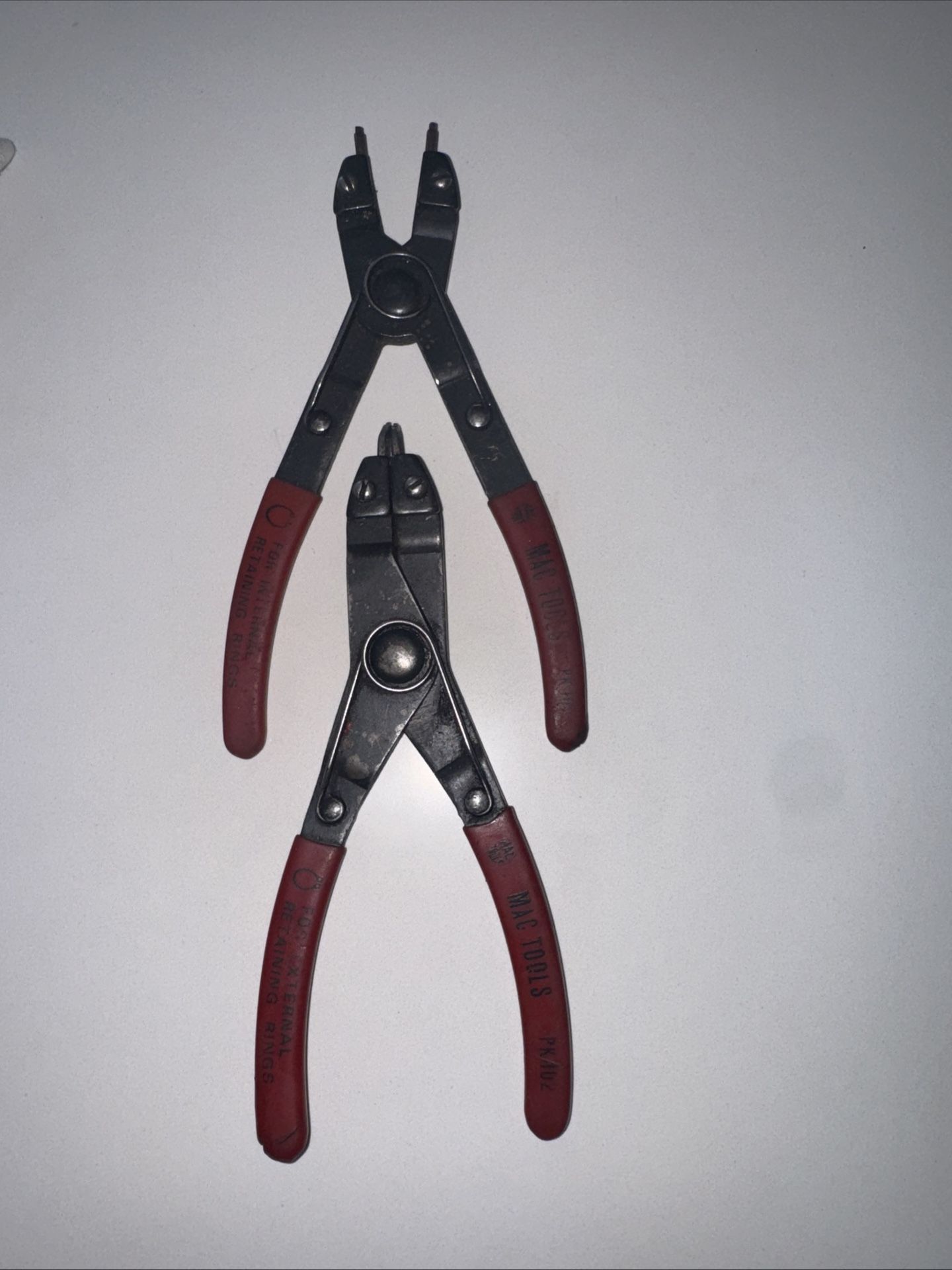 Mac Tools Internal Spring Loaded Snap Ring Pliers PK101 and PK102