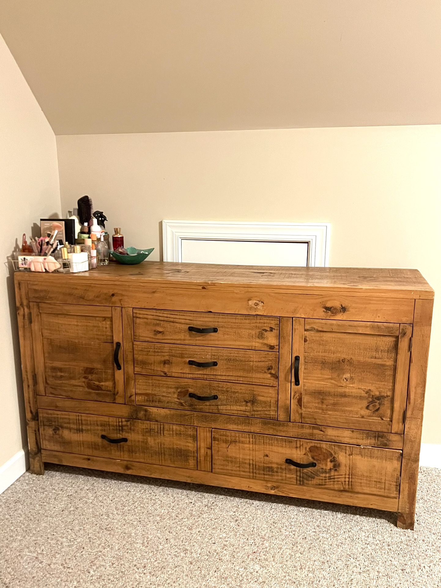Canterbury Pines Country Chest with 5 Drawers and 2 Cabinets
