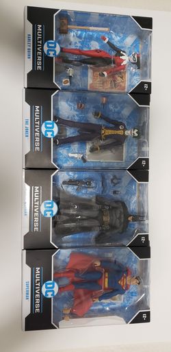 DC multiverse batman, superman, joker, Harley Quinn, and more figures