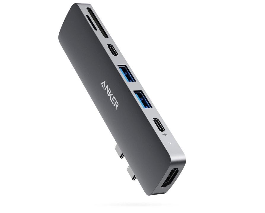 Anker USB C Hub for MacBook, 7-in-2 USB C to C Adapter, Compatible with Thunderbolt 3 Port, 100W Power Delivery, 4K HDMI, USBC& 2 USB-A Data Ports, SD