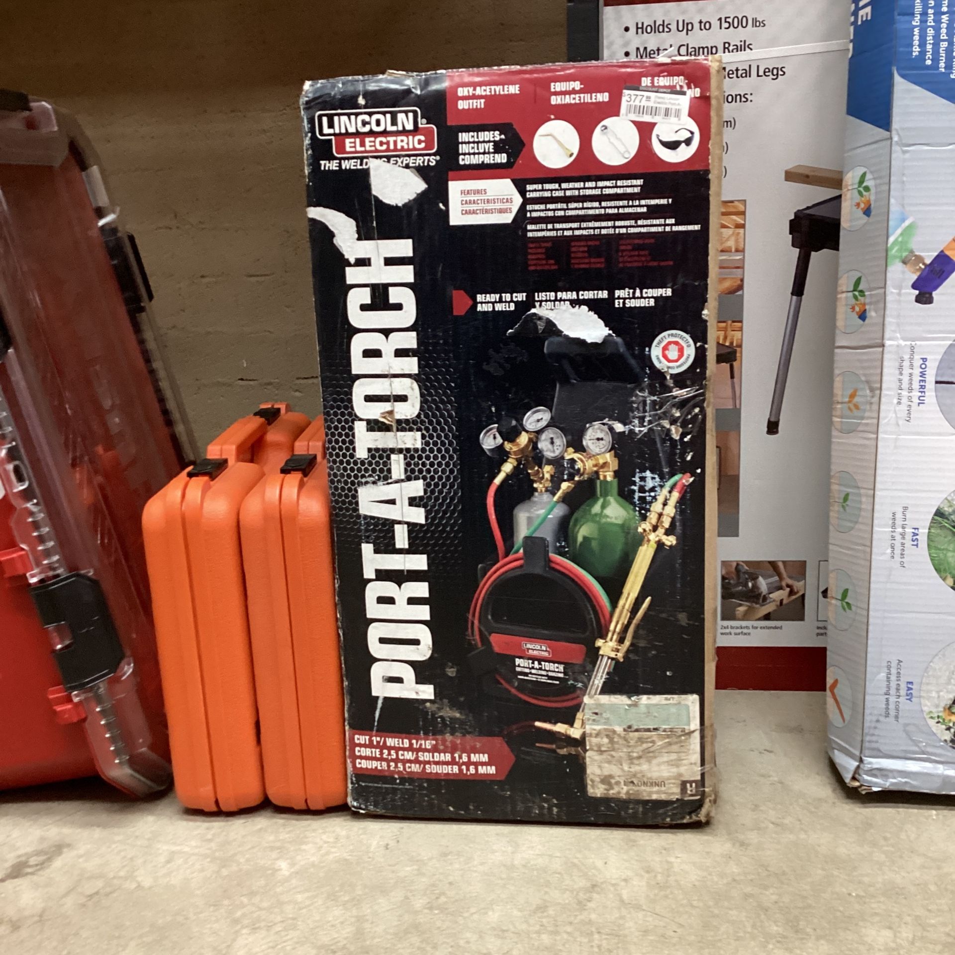 (New) Lincoln Electric Port-A-Torch Kit with Oxygen and Acetylene Tanks for Cutting Welding and Brazing