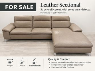 Italian Leather Sectional.