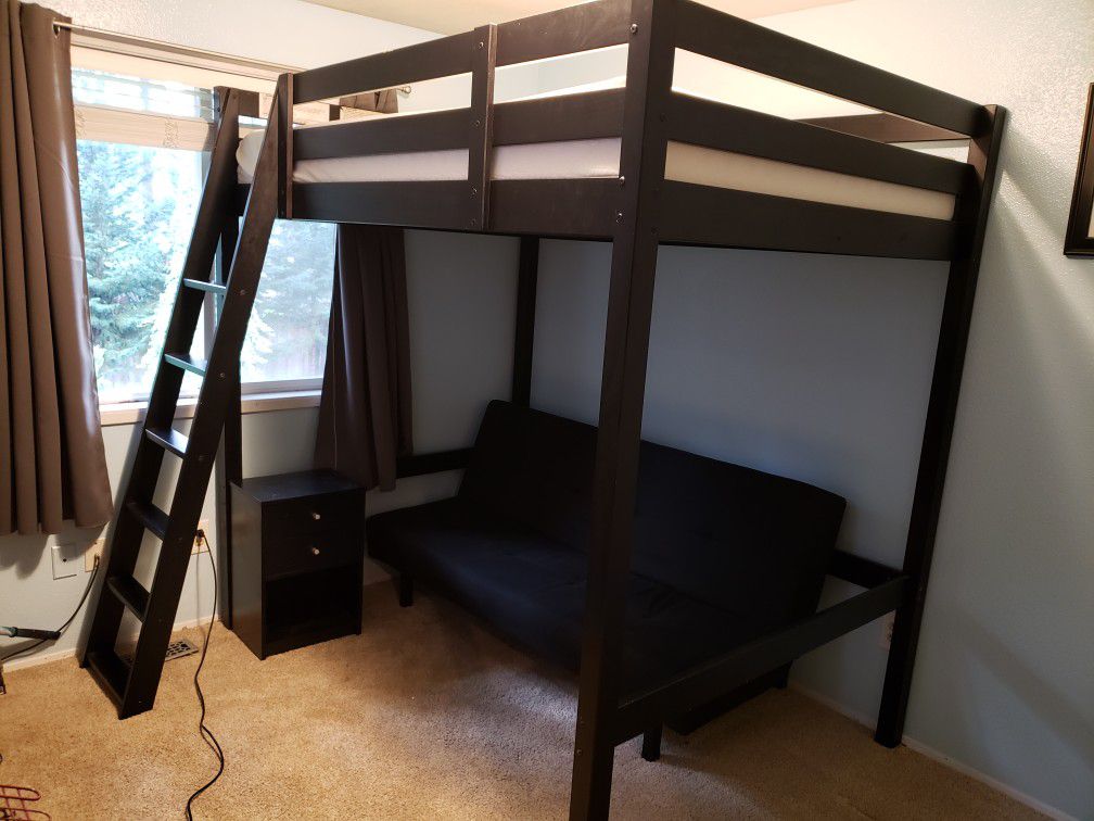 IKEA full size loft bed and futon