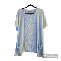 LOGO Slub Knit Shirt With Lace Detail & Front Pockets