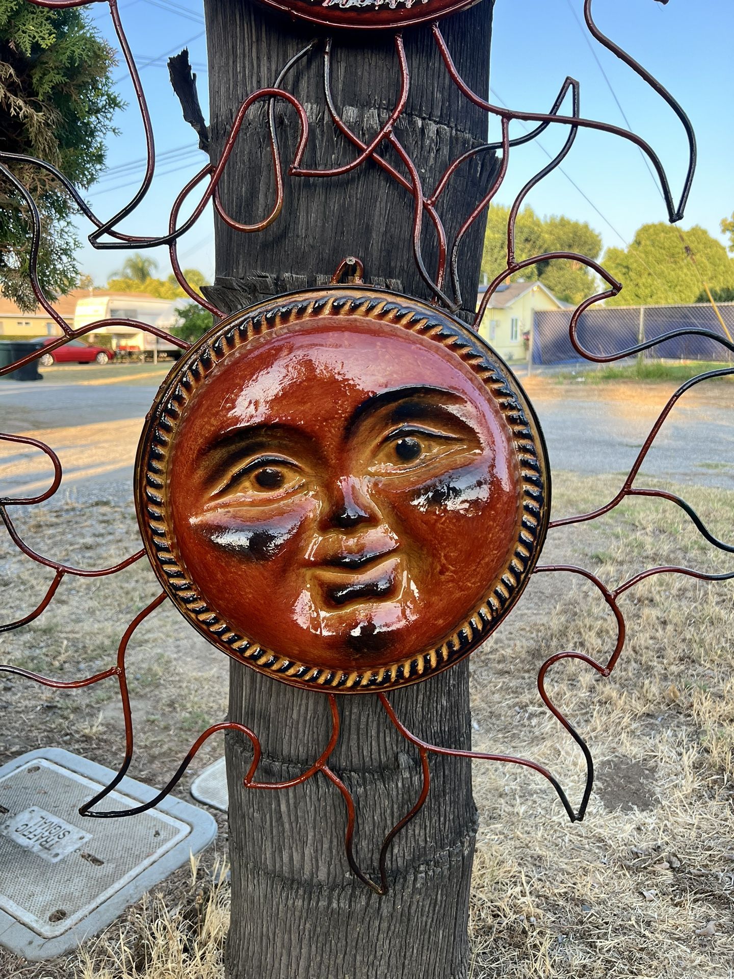 Iron Clay Sun Wall Decor