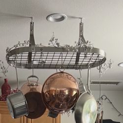 Oval Ceiling Pot Rack With Hooks