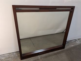 Casana Modern Dark Brown Wood Framed Wall Mirror