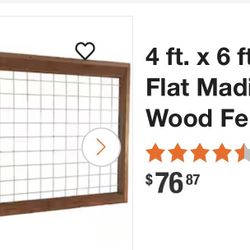 4ft. x 6 ft. Hog Wood Fence Panel