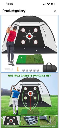Golf Net, 10x7FT with Golf Practice Mat, Hitting Aid Nets for Backyard Driving Chipping Training Swing with Targets Outdoor or Indoor– Gifts for Men/D