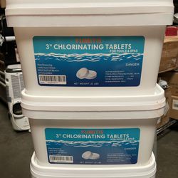 2 Buckets of 22lb 3” Swimming Pool Chlorinating Tablets Chlorine Tablets Tabs