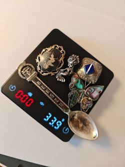 Vintage Silver Jewelry and Spoon Lot
