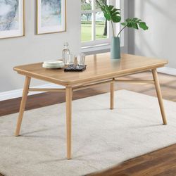 Rectangle Dining Table, Natural Wood 59.5 In