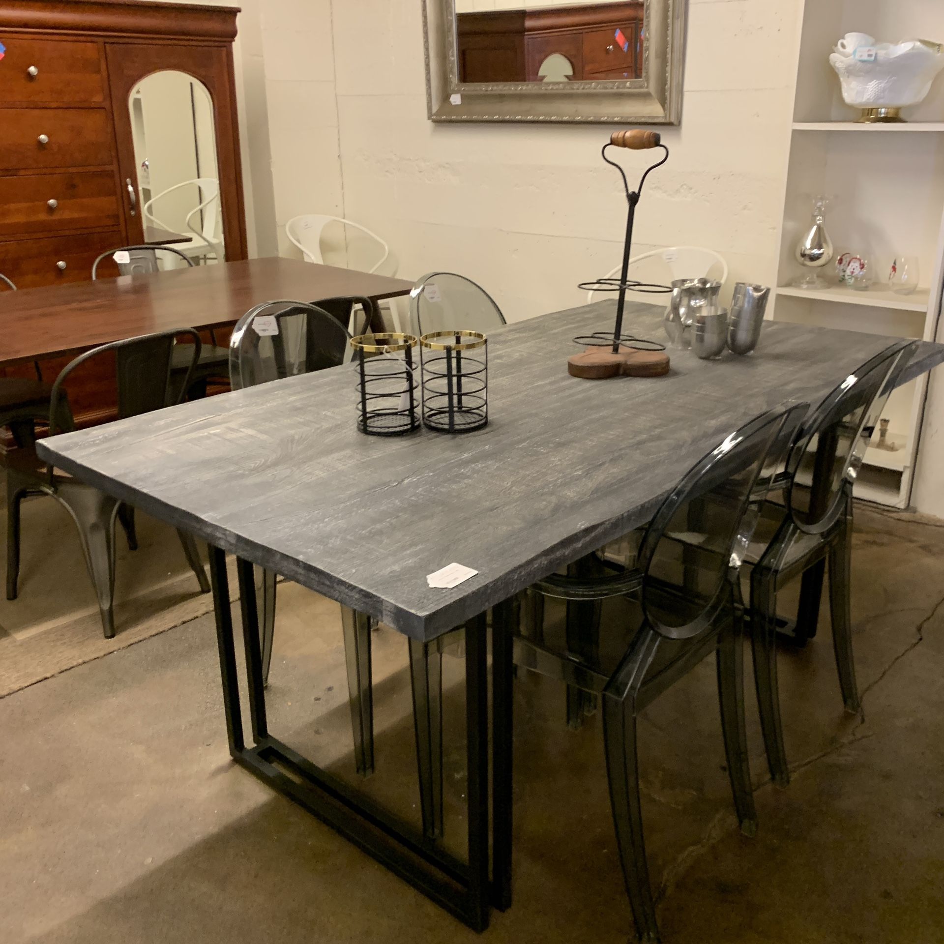 Grey Live Edge Dining Table