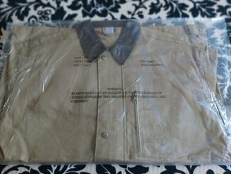 Mens Jacket 100% Cotton With Leather Collar