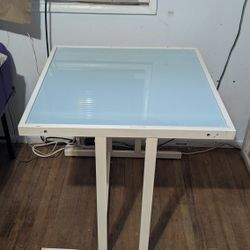 early 2000s Y2K Crate & Barrel Glass Work Desk