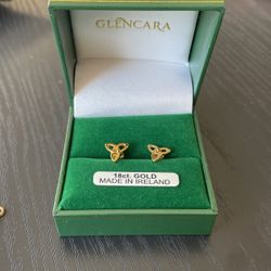 GLENCARA EARRINGS 18ct Gold Celtic Trinity Knot
