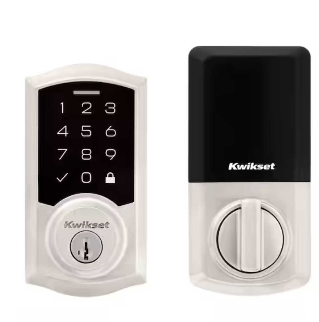Kwikset SmartCode 270 Traditional Satin Nickel Touchpad Single Cylinder Electronic Deadbolt Featuring SmartKey Security